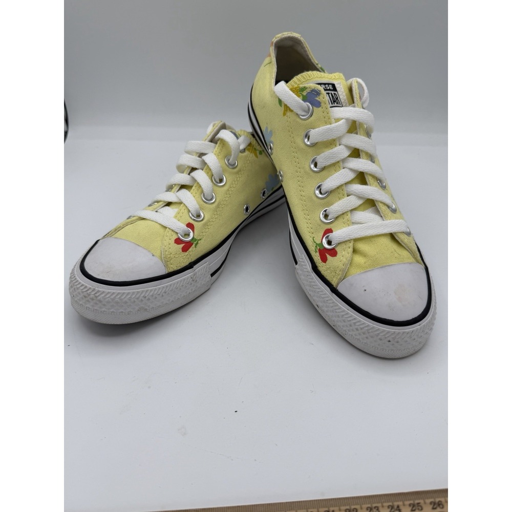 Converse All Star Low Top Women's Floral Print Yellow Sneakers Size 7